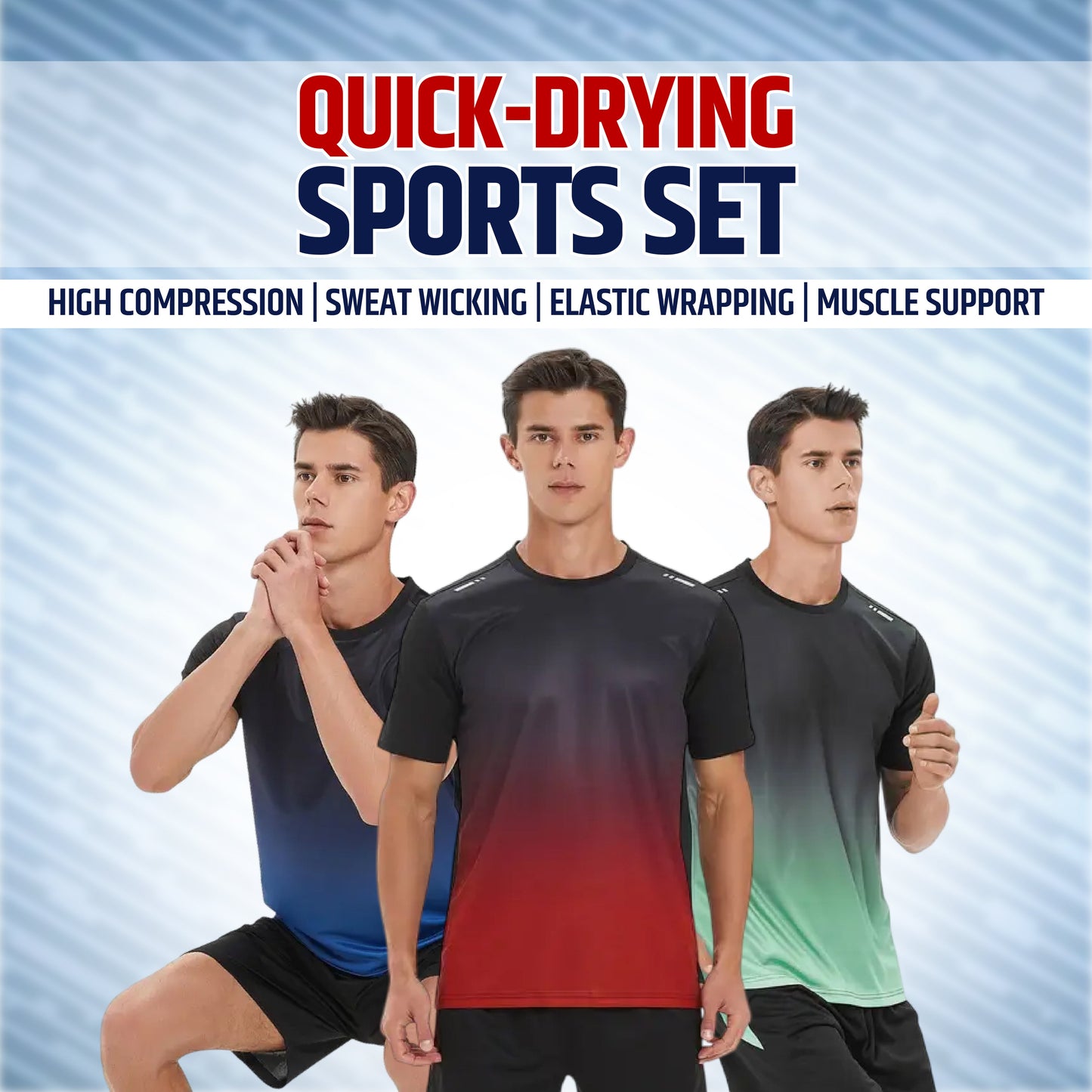 Men's Outdoor Sports Quick-Drying Breathable 2-Piece Combo Set 🏃♂️👕 (Get Shorts Free🔥)